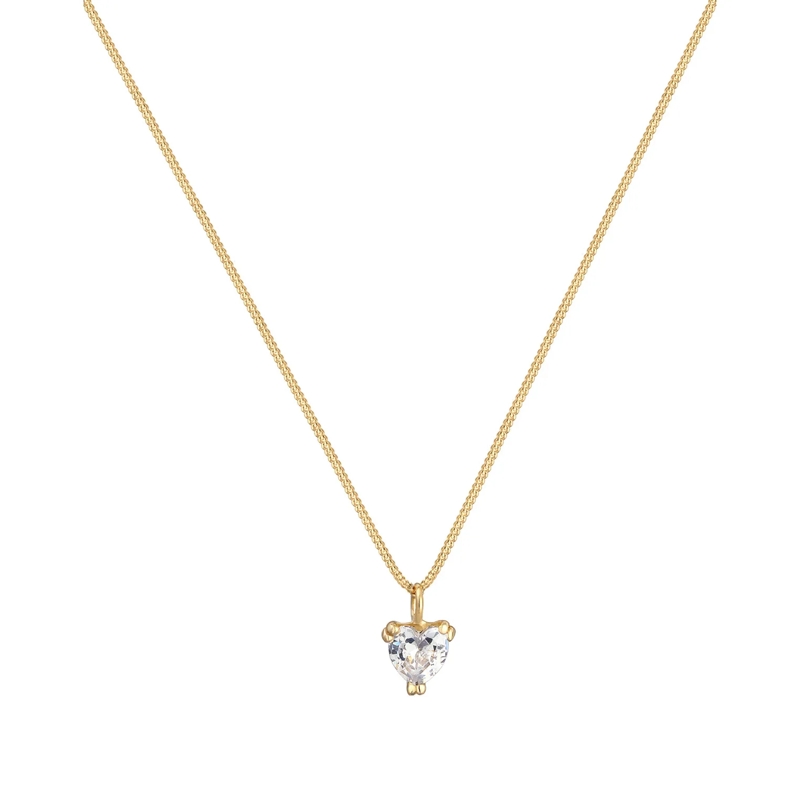 Elli Mittellange Halskette Halskette Elegant Herz-Form Zirkonia Kristall 375  gold(Image 2)