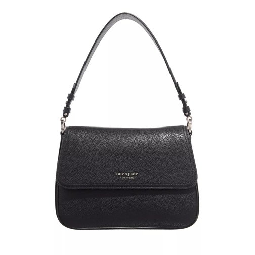 Kate Spade New York Hudson Pebbled Leather Convertible Shoulder Bag Black Hobo Bag