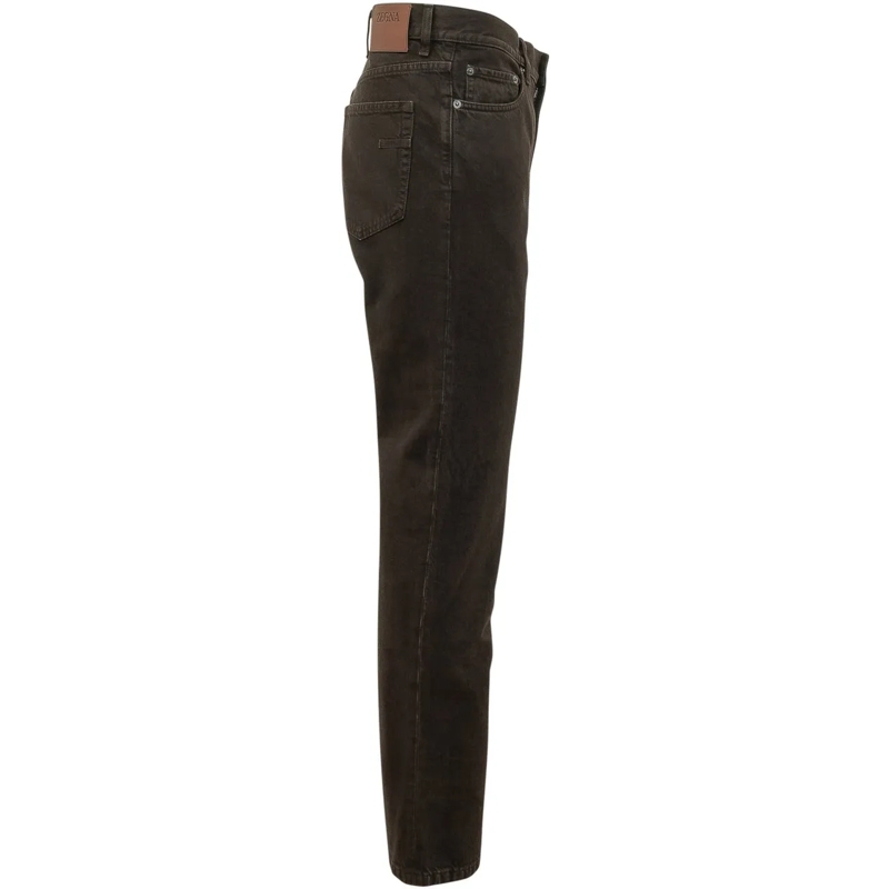 Zegna Jeans à jambe droite Pantaloni in Denim con Cinque Tasche dunkelgrau(Image 3)