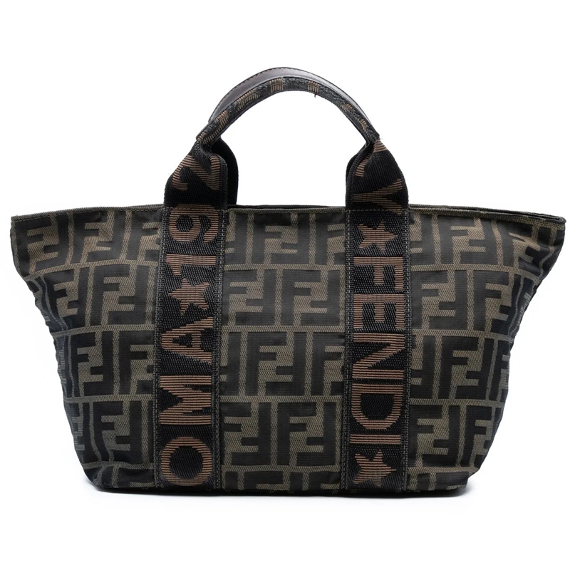 Fendi Tote Zucca Canvas Handbag braun