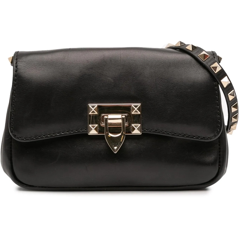 Valentino Garavani Schultertasche Small Leather Rockstud Crossbody schwarz