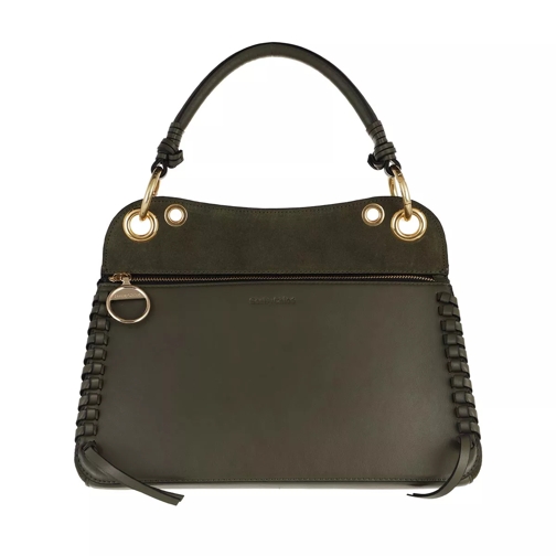 See By Chloé Whipstitch Panelled Tote Bag Leather Night Forest Draagtas