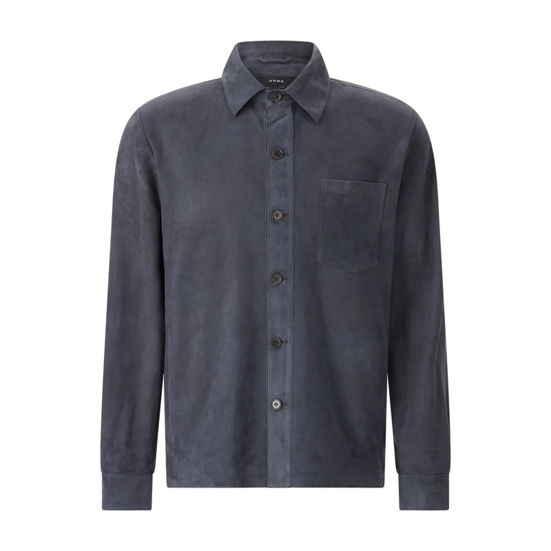 Arma Übergangsjacke Overshirt Dino aus Veloursleder grau