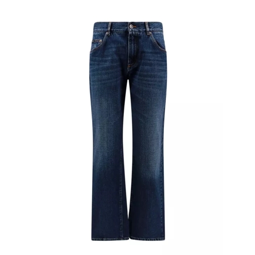 Dolce&Gabbana Cotton Jeans With Back Logo Patch Blue Jeans