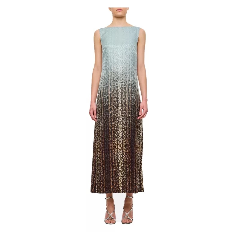 Fendi Midi-jurk Shaded Midi Dress Multicolor