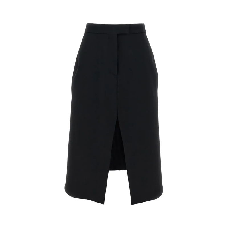 Alexander McQueen Minirock Swallowtail Pencil Skirt In Black Stretch Wool Gab Black
