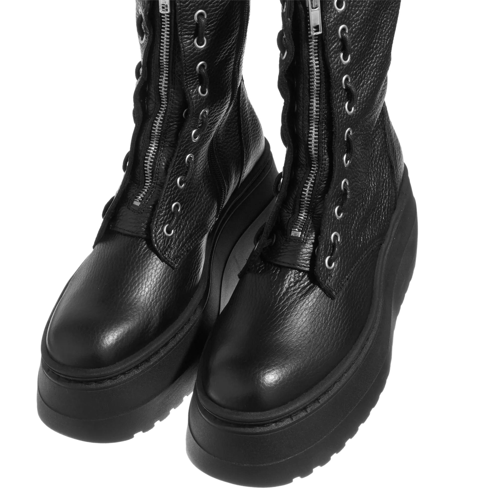 Steve Madden Pearl Black Leather Biker Boot