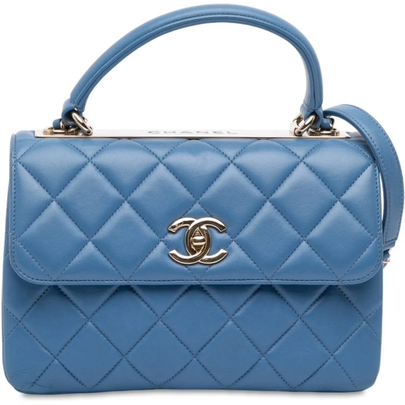 Chanel Sac à bandoulière Small Quilted Lambskin Trendy CC Flap blau