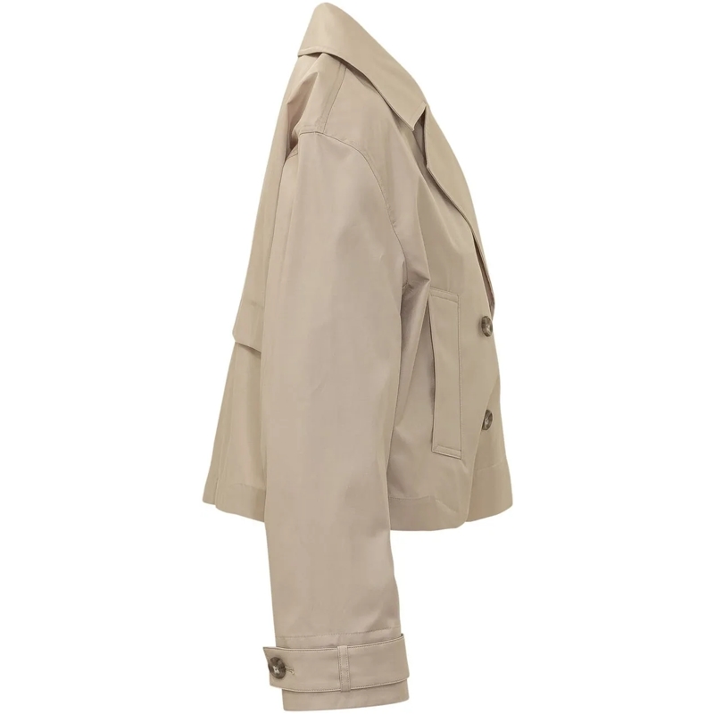 Calvin Klein Trenchcoat Giacca Corta Doppiopetto con Revers beige(Image 3)