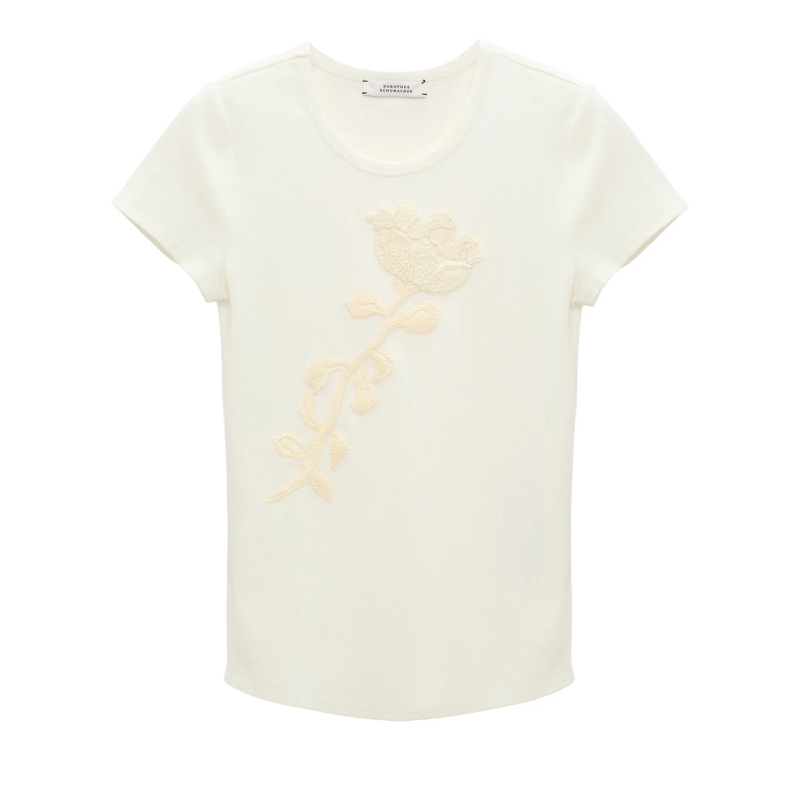 Dorothee Schumacher Top POWERFUL FLOWER shirt pure white
