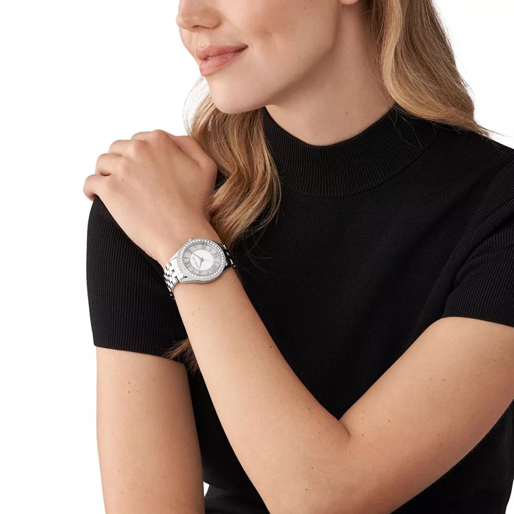 Michael Kors Harlowe Three-Hand Stainless Steel Watch Silver 