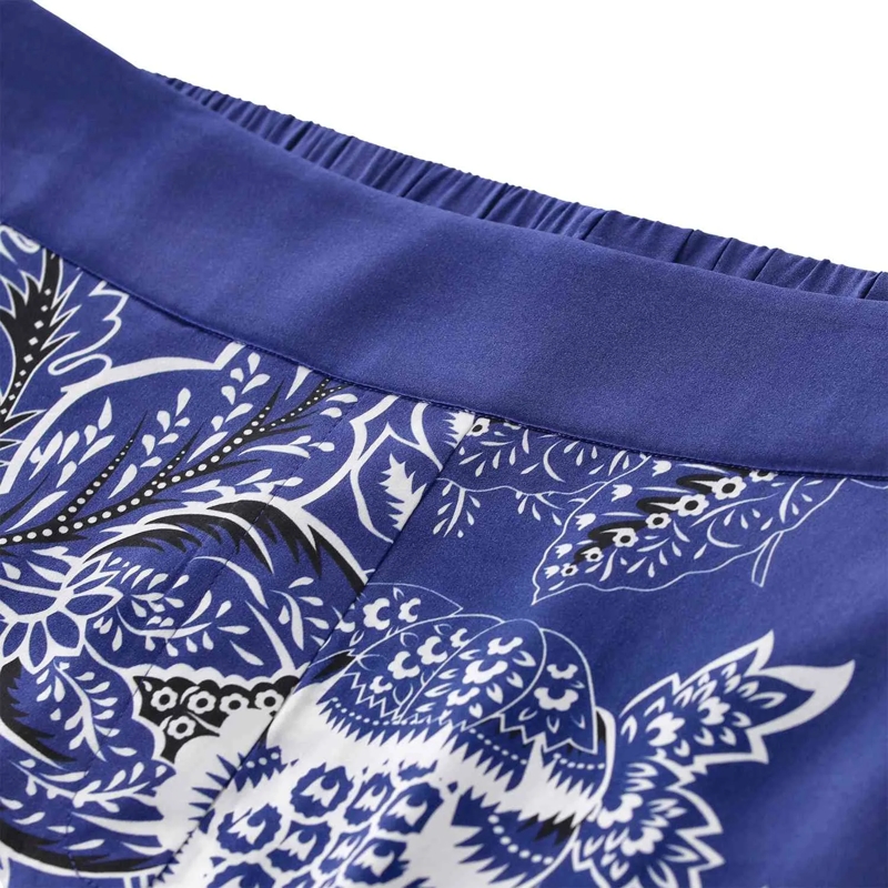 Herzensangelegenheit Casual broeken Weite Hose mit Seide Dunkelblau