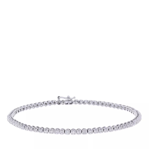 diamondline bracelet 585 WG 74 diamonds tot. approx. 1,00 ct.  whitegold Armband