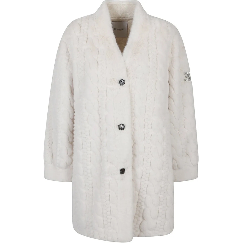 Ermanno Firenze Veste de transition Coat White weiß