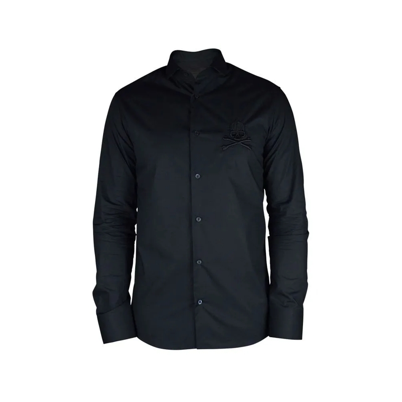 Philipp Plein Hemd Diamond Cut Ls Skull Shirt Black