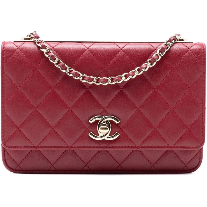 Chanel Schultertasche Lambskin Trendy CC Wallet On Chain rot