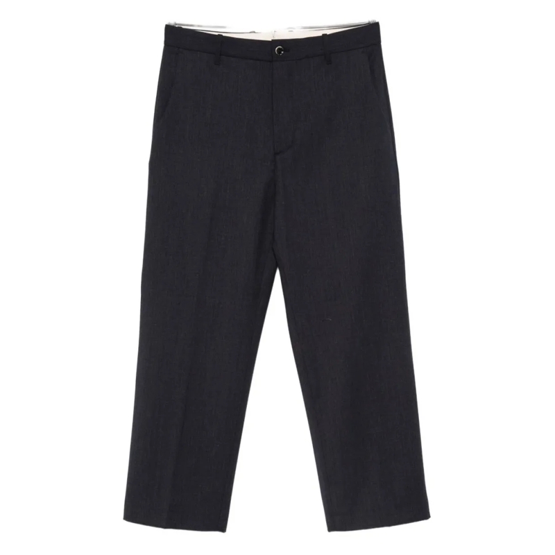 Nine In The Morning Pantalon Cropped Tailored Trousers With Clean Front Black