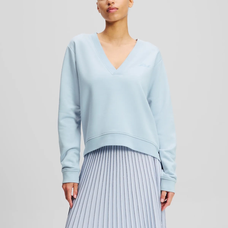Karl Lagerfeld Sweatshirt SWEATSHIRT MIT V-AUSSCHNITT blau (Image 3)