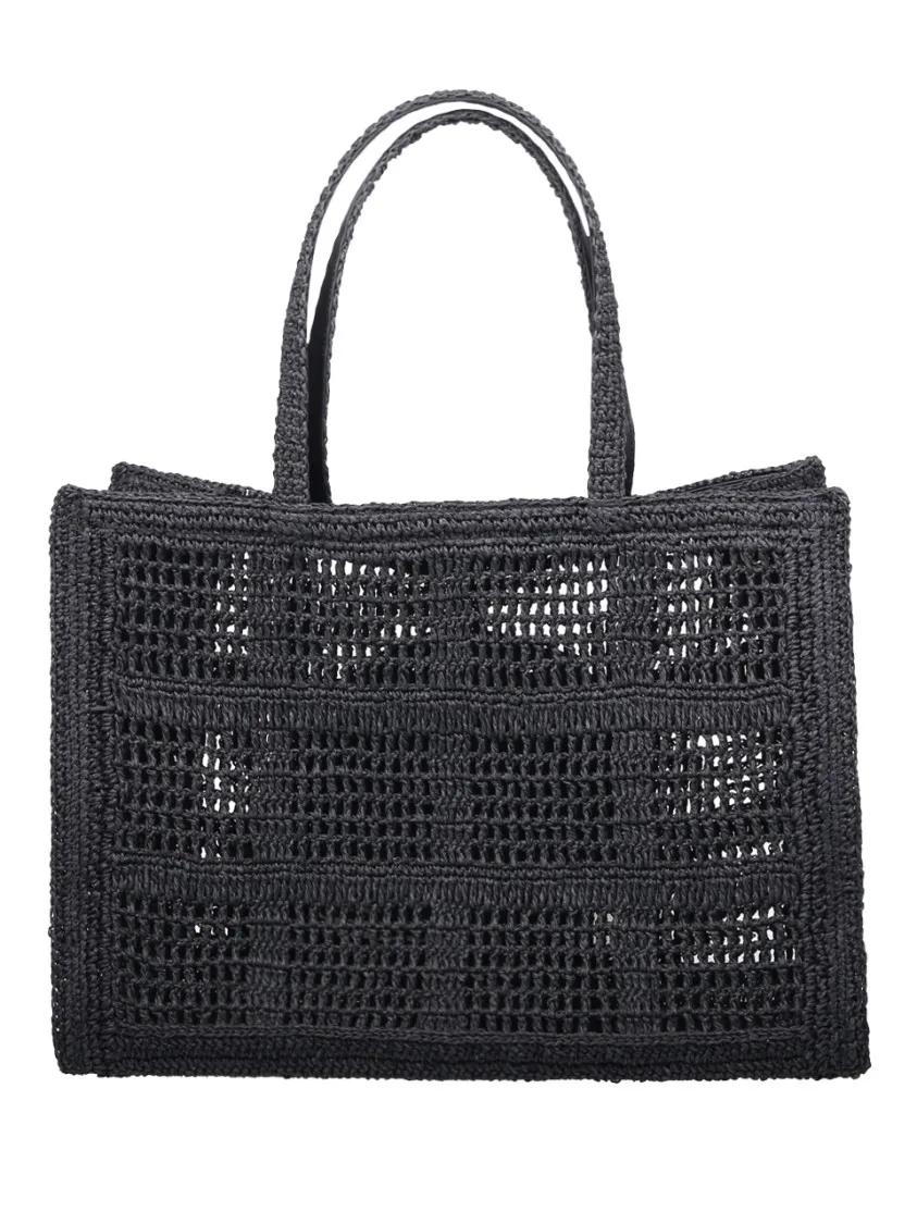 TORY BURCH Shoppers & Totes Ella Hand-Crocheted Large Tote in zwart
