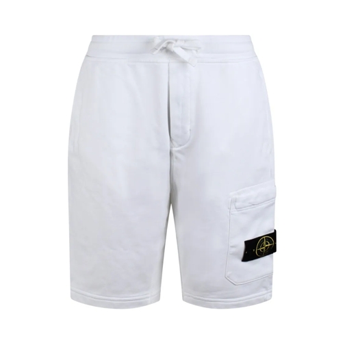 Stone Island Legere Shorts Cotton Fleece Shorts White