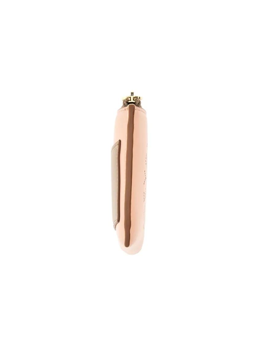 Thumbnail - Stella McCartney Portemonnaie - Compact Zipped Wallet With Front Logo Detail - Gr. unisize - in Rosa - für Damen