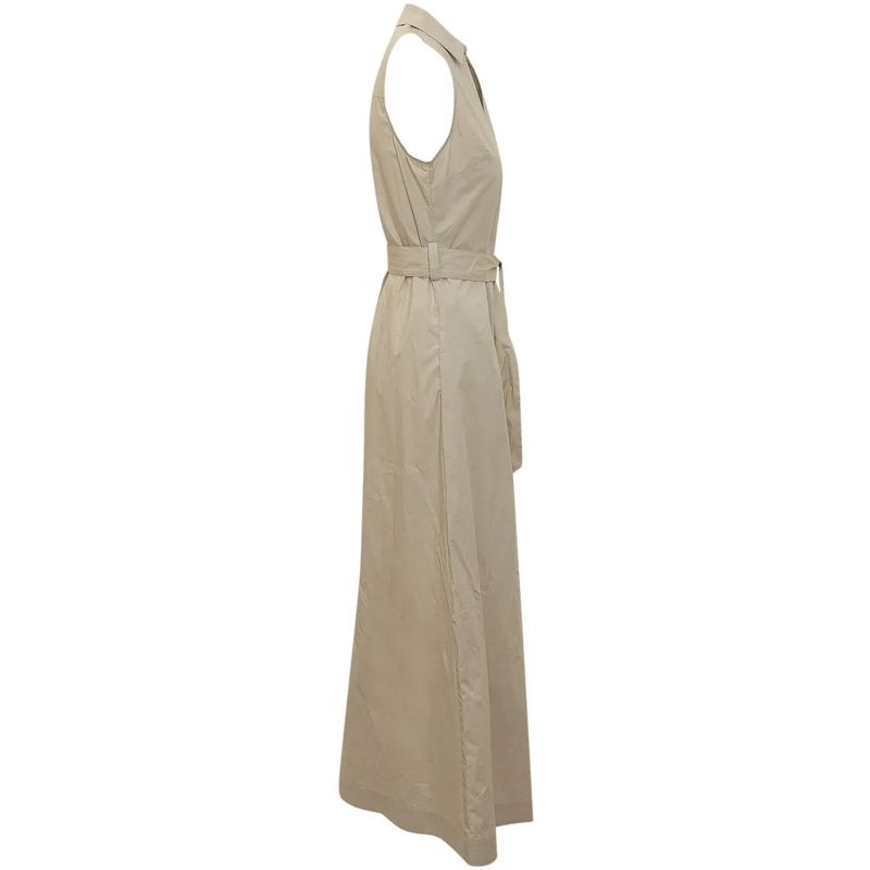 Woolrich Maxikleid Abito Chemisier Lungo in Cotone beige(Image 3)