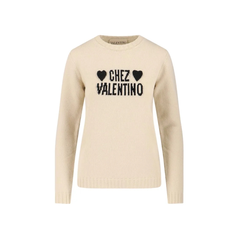 Valentino Garavani Trui Creamy Off-White Knit Sweater Neutrals
