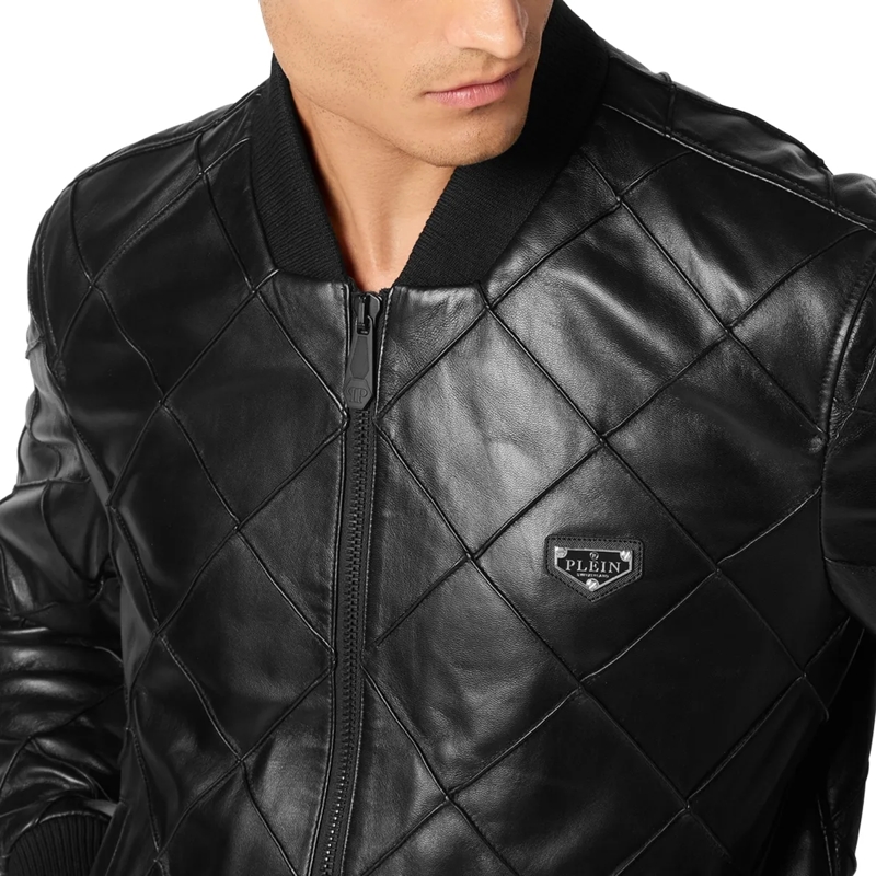 Philipp Plein Bomberjacke Leder-Bomber schwarz(Image 3)