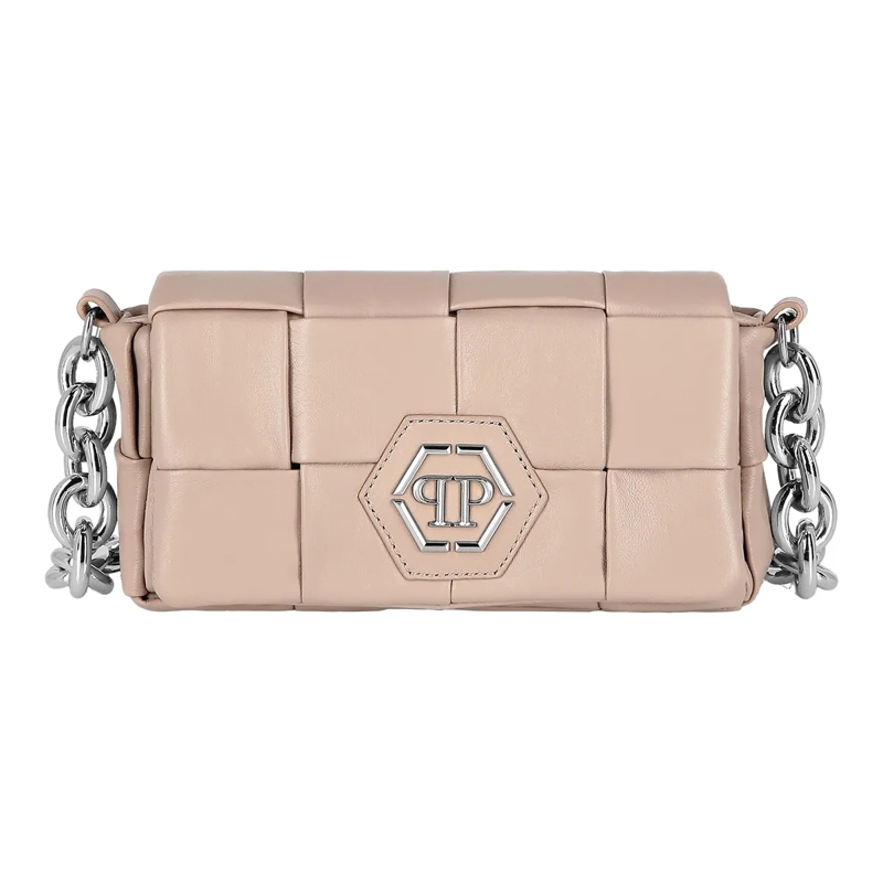 Philipp Plein Schultertasche Small Shoulder Bag Hexagon beige