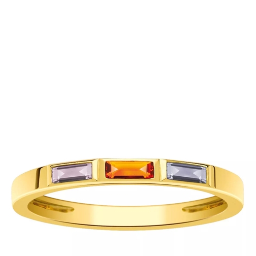 Indygo Seoul Ring with Iolite Citrine Amethyst Yellow Gold Bague bandeau