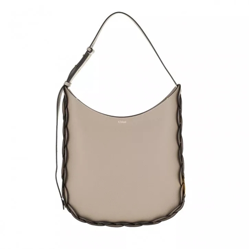Chloé Darryl Shoulder Bag Leather Motty Grey Borsa hobo
