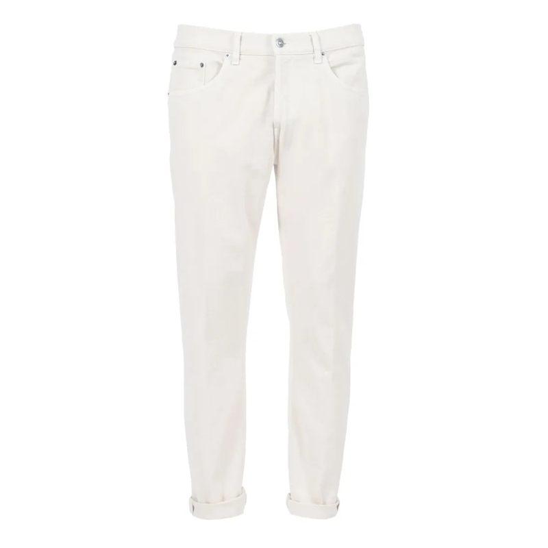 Dondup Jeans Off-White Classic Five-Pocket Jeans With Elegant F Neutrals