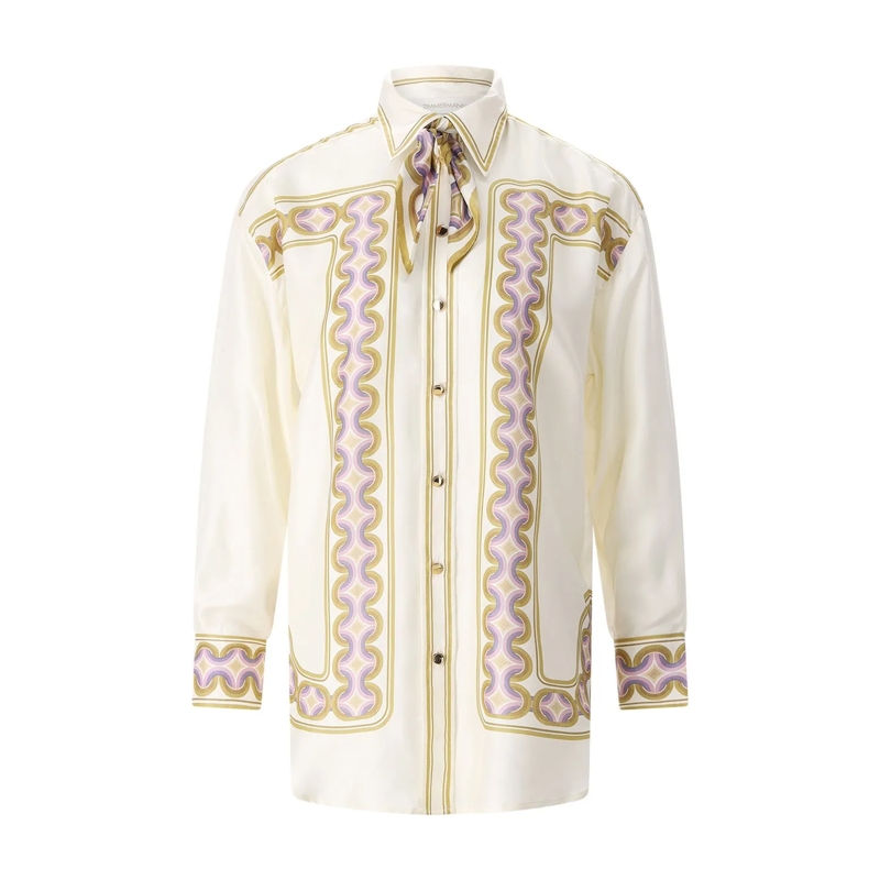 Zimmermann Blouse Bluse Luna aus Seide weiß