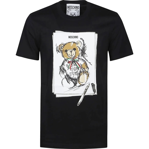 Moschino T-Shirts Teddy Bear Print T-shirt Black schwarz