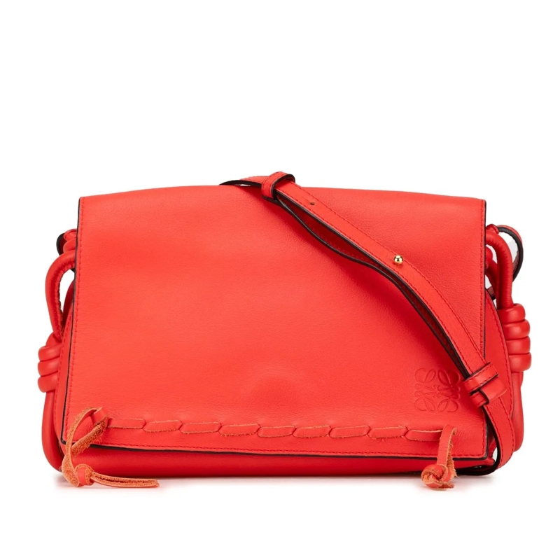 Loewe Sac à bandoulière Leather Flamenco Knot Whipstitch Crossbody rot