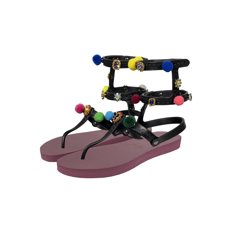 UZURII Flip Flops Zehentrenner Mondriaan Colorful Black bordeaux(Image 2)