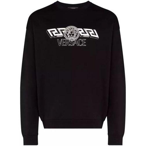 Versace Black Cotton Sweatshirt Black 