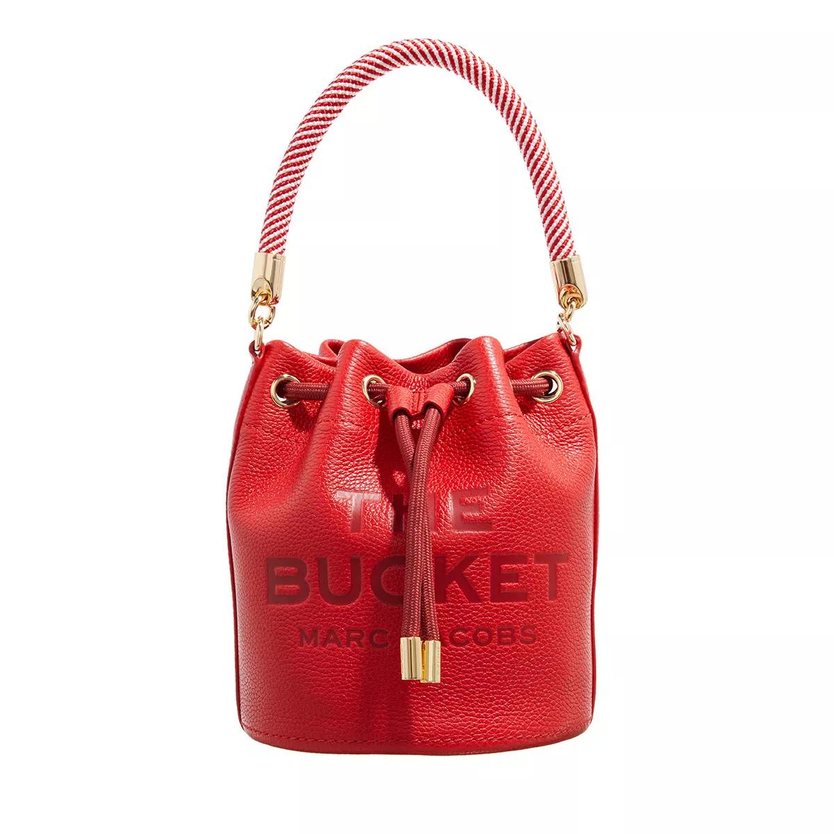 Bucket bag with clearance red interior