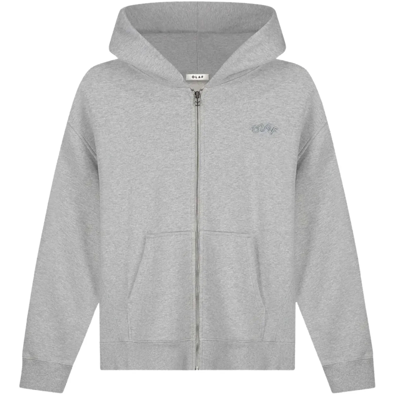 ØLÅF Weste Olaf Signature Zip Hoodie Vesten Lichtgrijs M24020 grau
