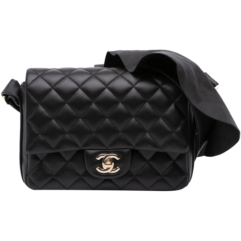 Chanel Sac à bandoulière Quilted Calfskin Bolero de Chanel Flap schwarz