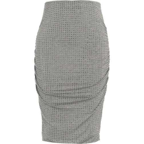 Pinko Midi-Röcke Jersey skirt with strass grau