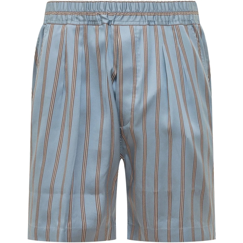 Tom Ford Shorts Pleated Lounge Shorts a Righe hellblau