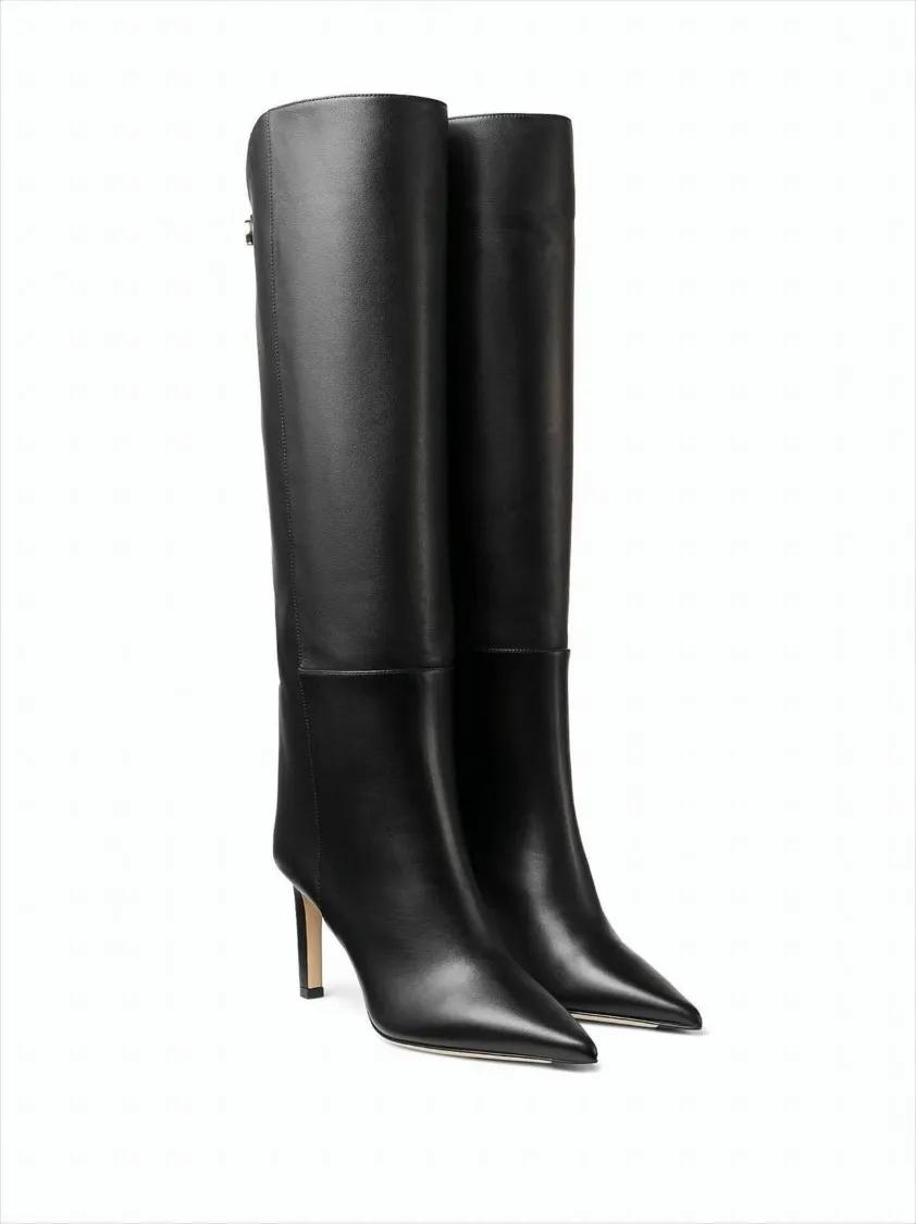 Thumbnail - Jimmy Choo Stiefel - Tall Black Boots With Pointed Toe - Gr. 40 (EU) - in Weiß - für Damen