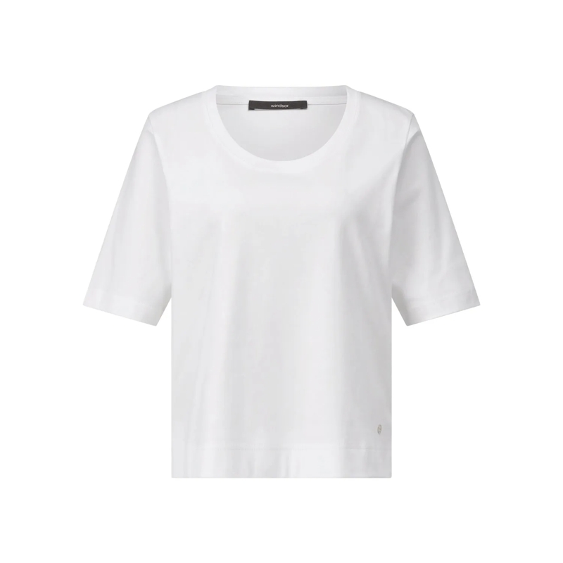 windsor. Overhemd T-Shirt aus Baumwolle weiß