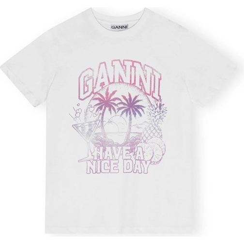 GANNI T-shirts Beach tee weiß