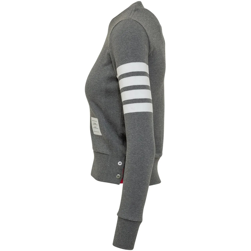 Thom Browne  Felpa Girocollo Con Quattro Bande dunkelgrau(Image 3)