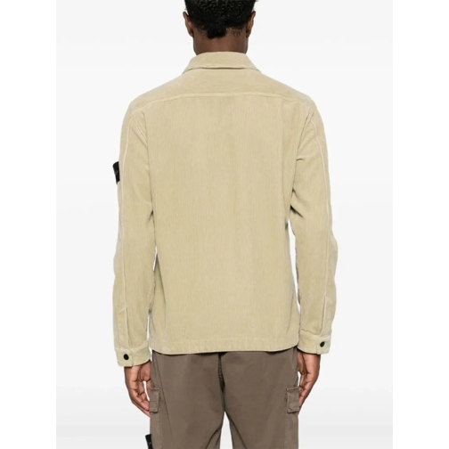 Stone Island Compass-Badge Corduroy Green Shirt Neutrals Övergångsjacka