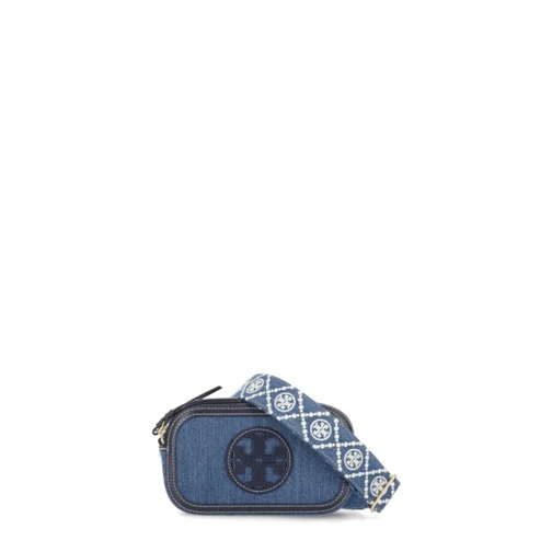 Tory Burch Miller Denim Mini Bag Blue Schoudertas