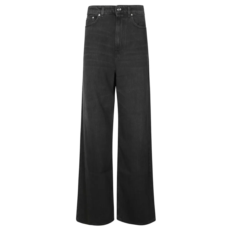 GANNI Jeans Soft Rigid Denim Baggy Jeans Black