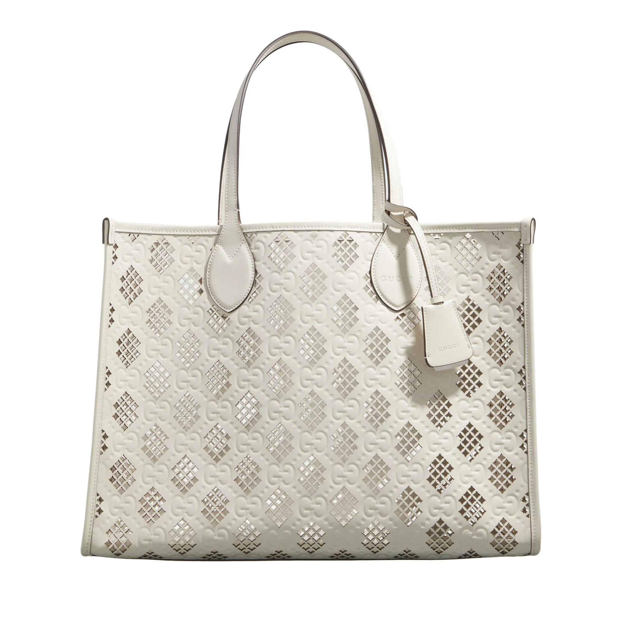 Gucci Tote - Laser Cut Gg Leather Tote Bag - Gr. unisize - in Creme - für Damen